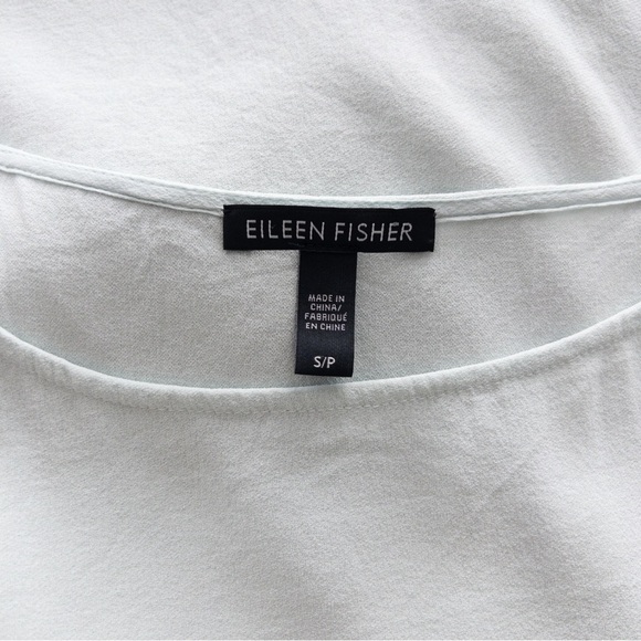 Eileen Fisher 100% Silk Sleeveless Tunic Top Light Mint Green Size Small - Picture 7 of 8